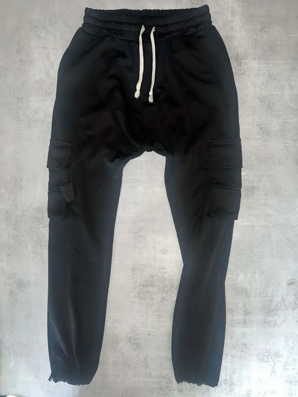 Size Up Apparel Jersey Cargo Sweatpants with Drawstring and Utility Pockets